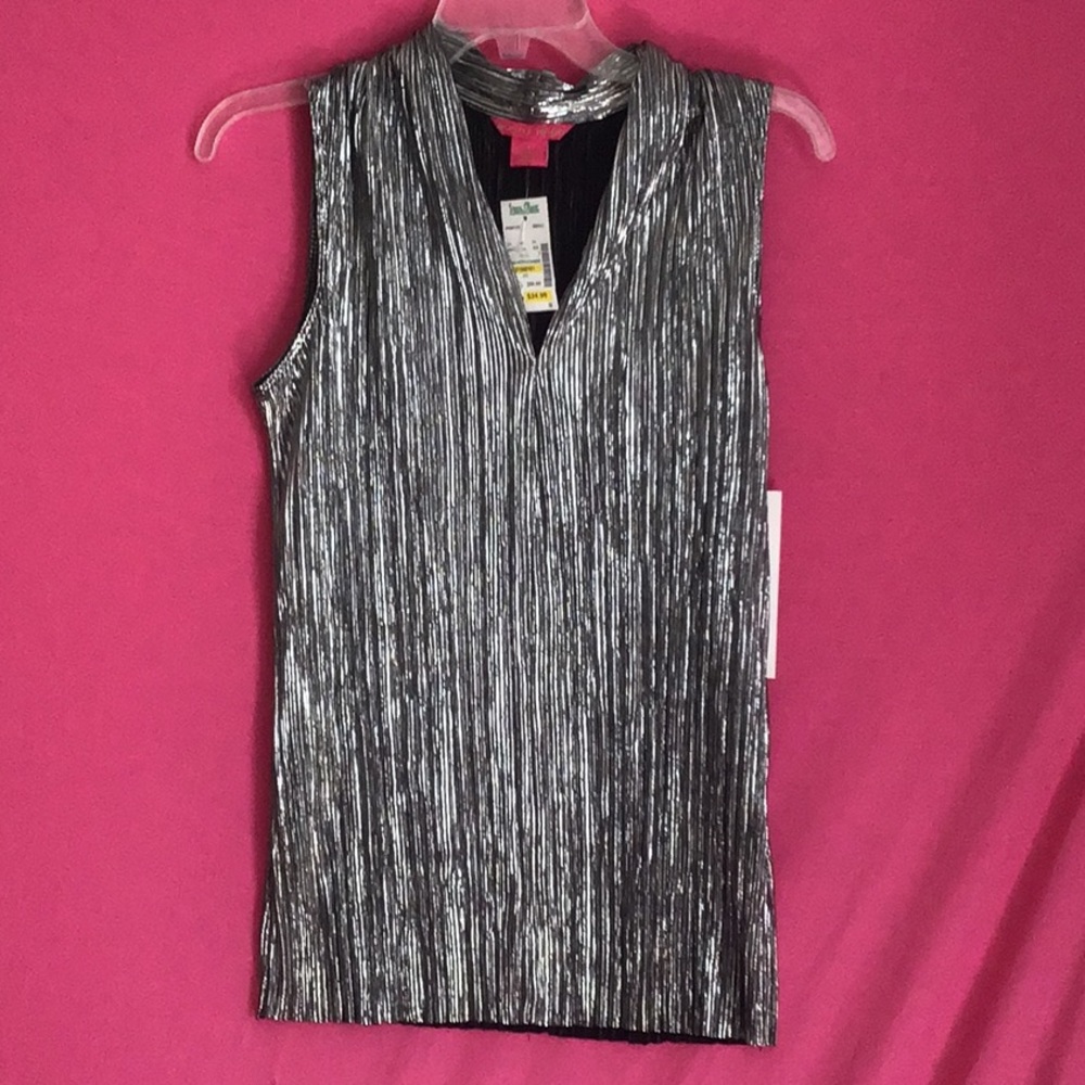 Sleeveless Pewter Top